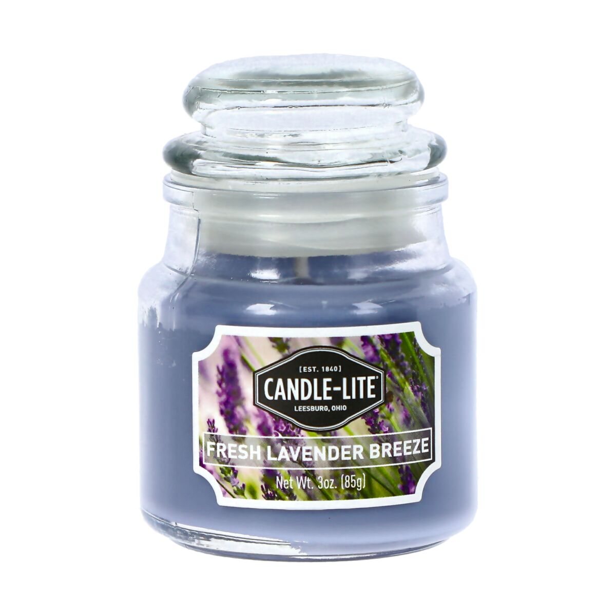 CandleLite Fresh Lavender Breeze Candle Jar Purple 3oz CANDLELITE
